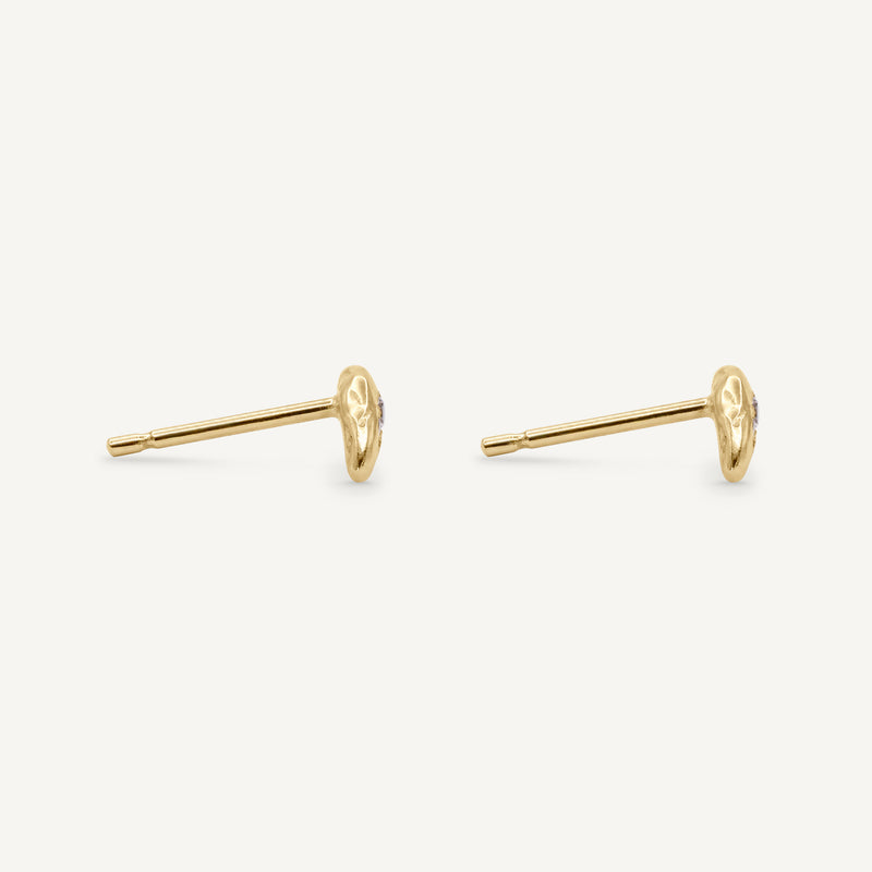 Cluster Diamond 14ct Gold Stud Earrings
