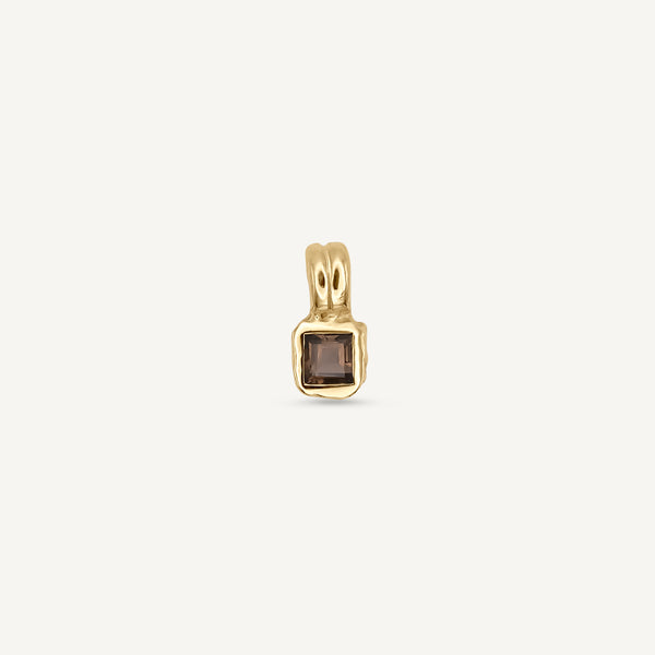 Lys Smokey Quartz Solitaire 14ct Gold Pendant
