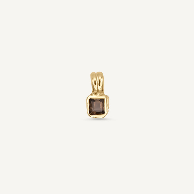 Lys Smokey Quartz Solitaire 14ct Gold Pendant