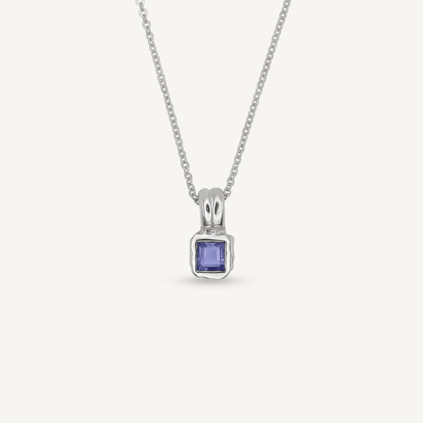 Lys Tanzanite Mini Silver Necklace