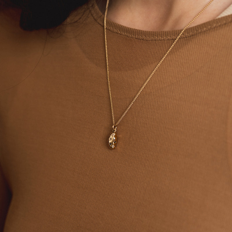 Diamond Potato 14ct Gold Necklace