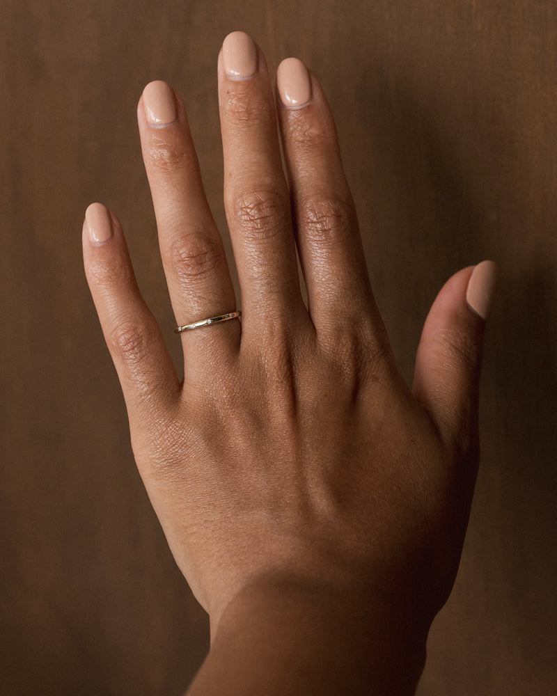 Slim Armfelt Diamond Scatter 14ct Wedding Ring