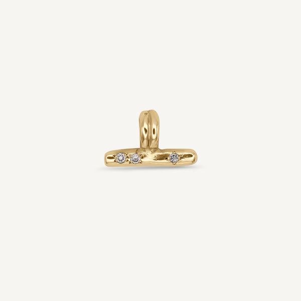 Scatter T Bar Diamond 14ct Gold Pendant