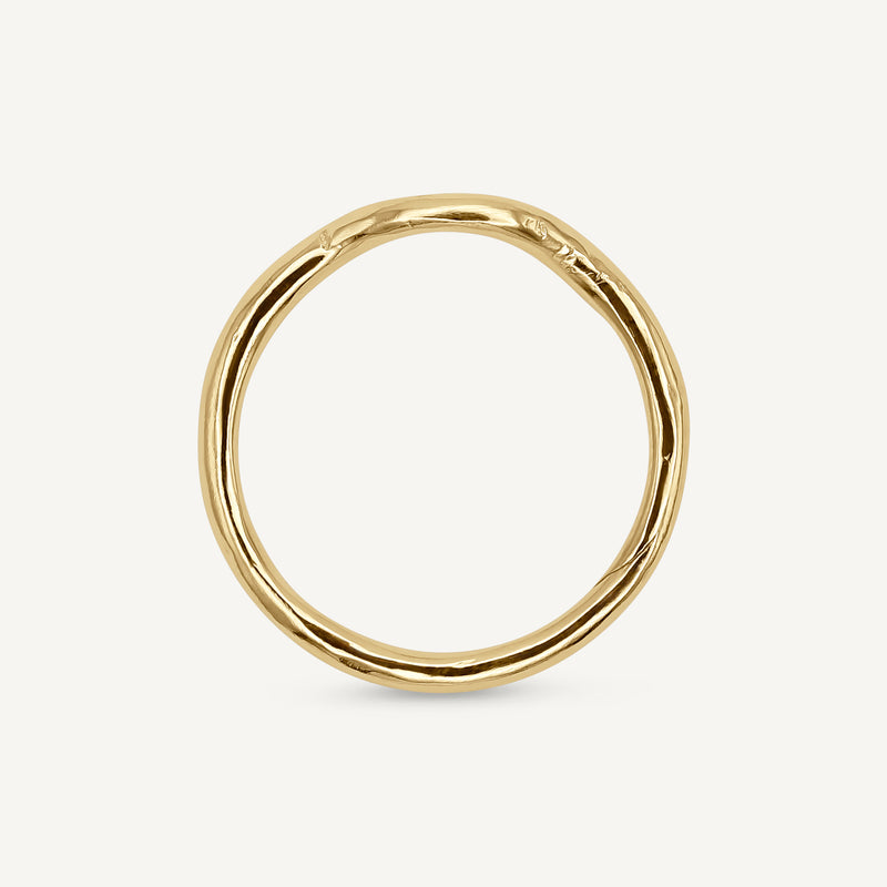 Slim Armfelt Curve Diamond Scatter 14ct Gold Wedding Ring