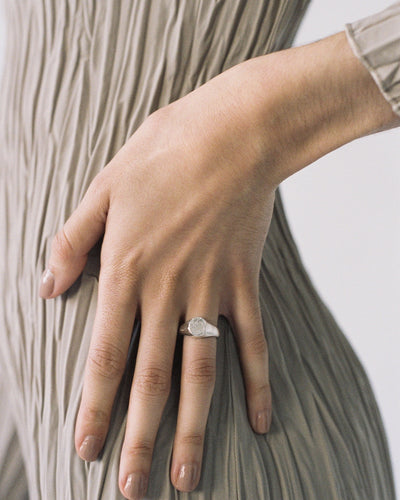 Valens roughly textured classic unisex silver signet | statement jewellery where roughness and refinement coexist | rings, bracelets, earrings, necklaces, hairslides and bespoke fine jewellery all handcrafted in London from 100% recycled silver and gold plate