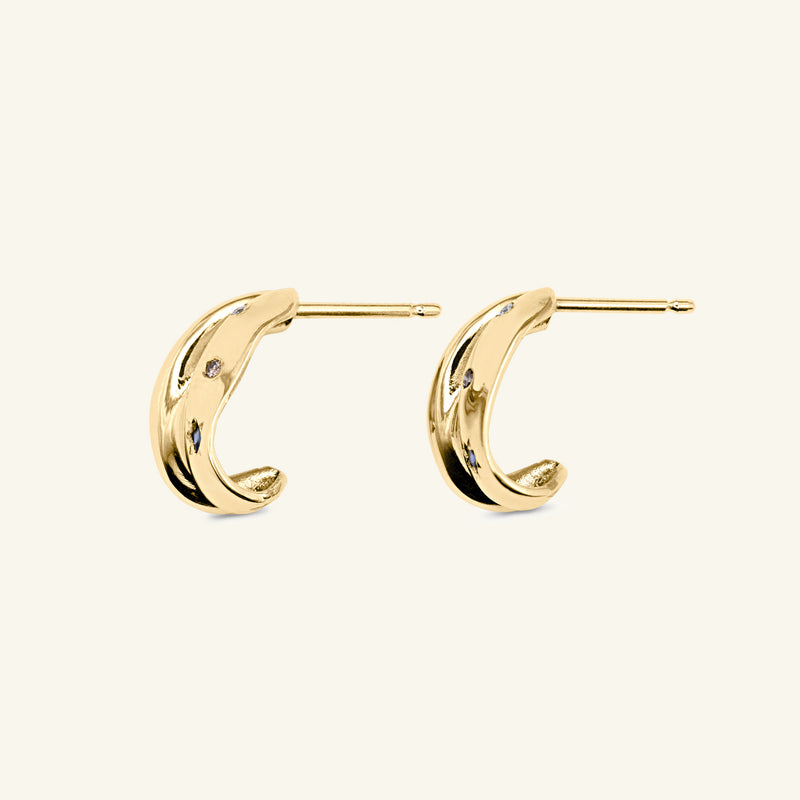 Cawley Diamond & Sapphire Hoop Earrings