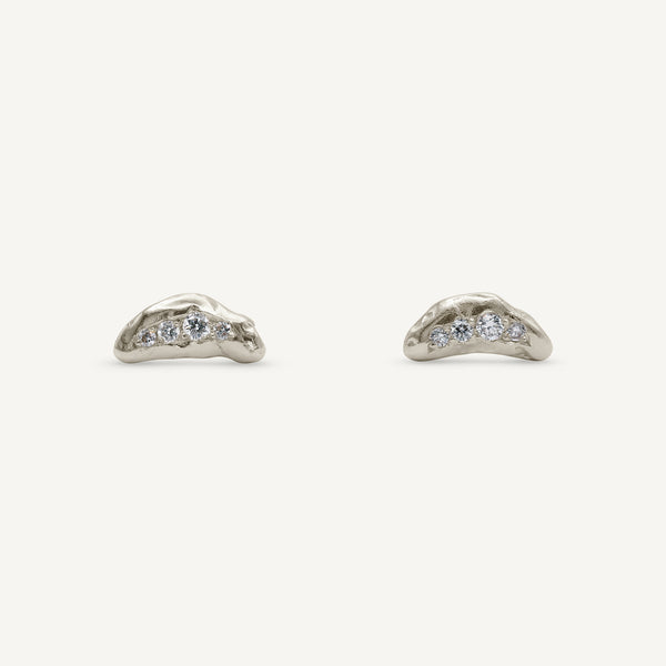 Cluster Diamond 14ct Gold Stud Earrings