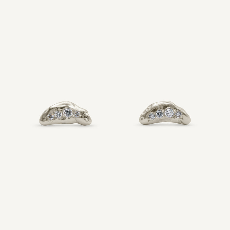 Cluster Diamond 14ct Gold Stud Earrings