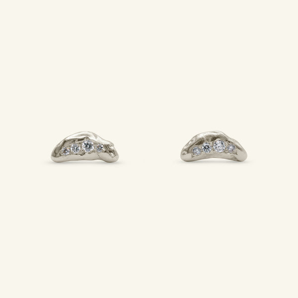 Cluster Diamond 14ct Gold Stud Earrings
