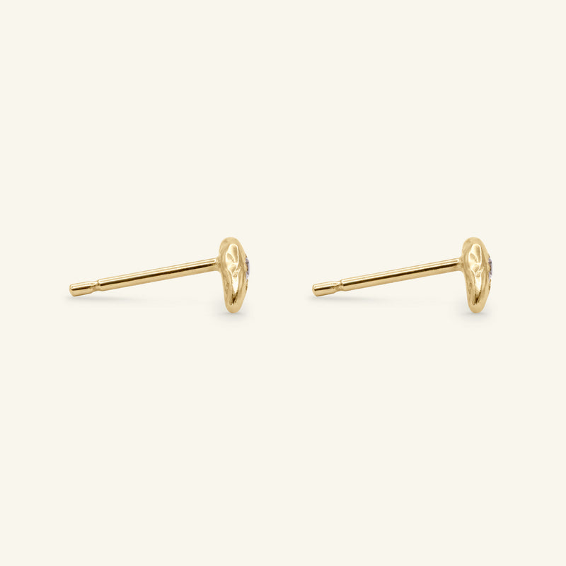 Cluster Diamond 14ct Gold Stud Earrings