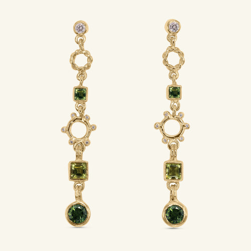 Fountain Solid Gold Earrings