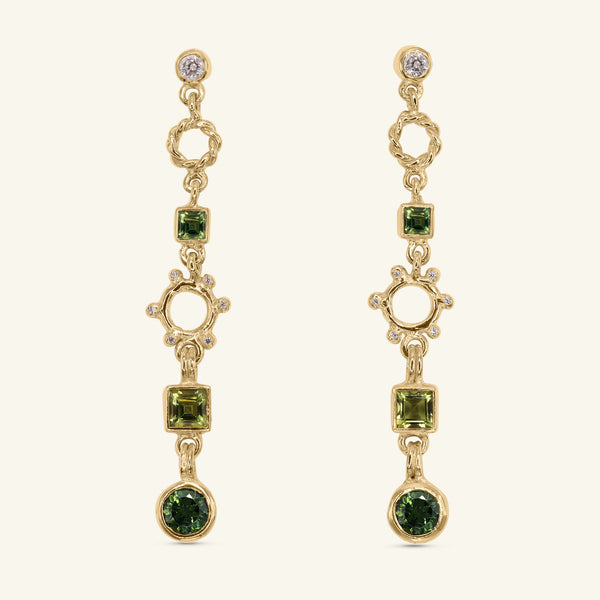 Fountain Solid Gold Earrings