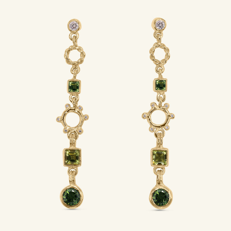 Fountain Solid Gold Earrings