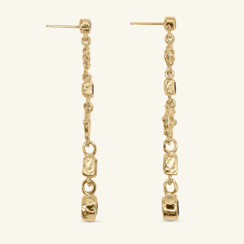 Fountain Solid Gold Earrings