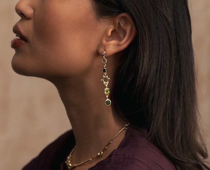 Fountain Solid Gold Earrings