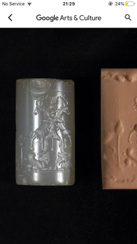Chalcedony Cylinder Seal, 538-331BC from Achaemenid Persian Empire