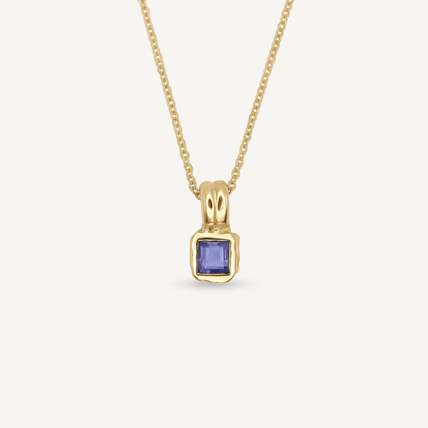 Lys Tanzanite Solitaire 14ct Gold Necklace