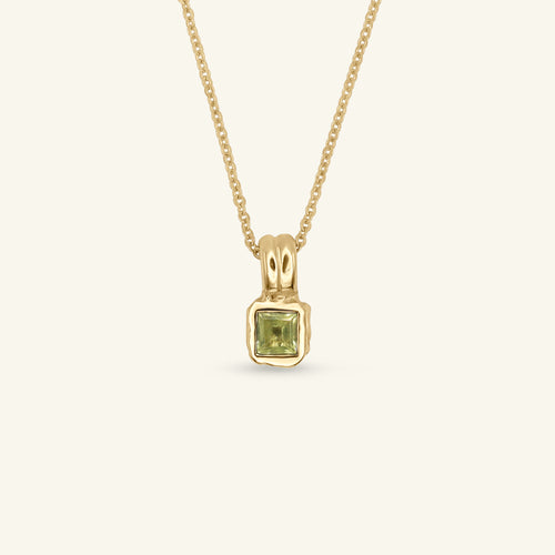 Lys Peridot Solitaire Necklace