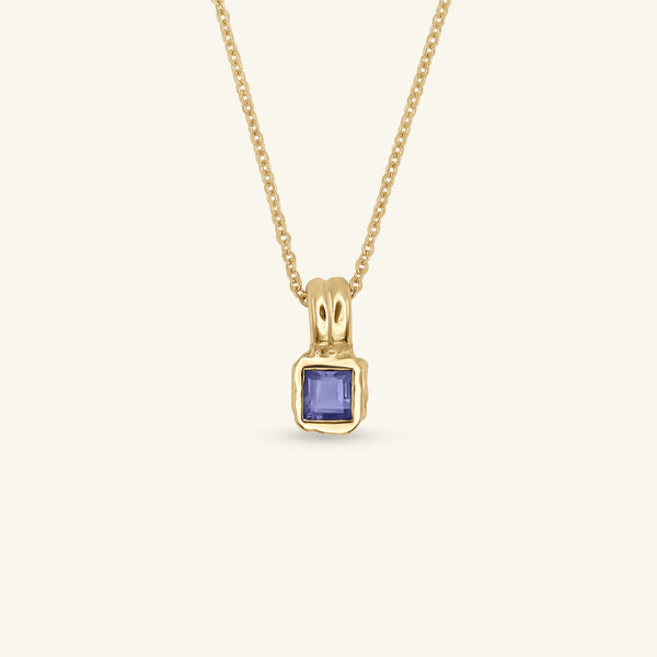 Lys Tanzanite Solitaire 14ct Gold Necklace