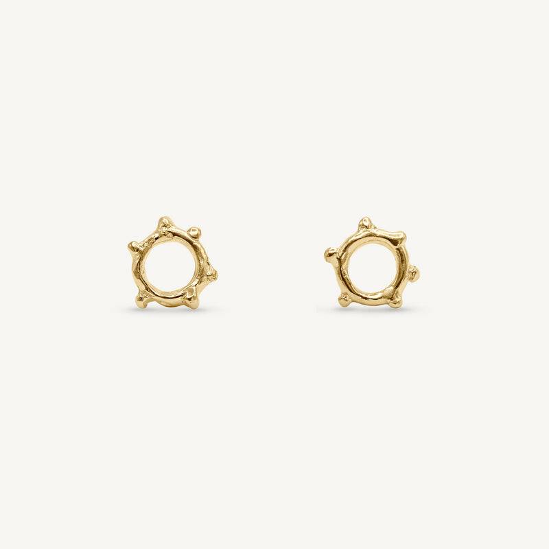 Mini Arne Bead 14ct Gold Stud Earrings