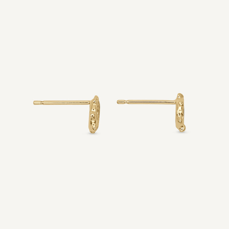 Mini Arne Bead 14ct Gold Stud Earrings