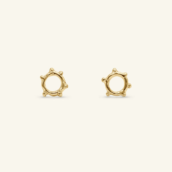 Mini Arne Bead 14ct Gold Stud Earrings