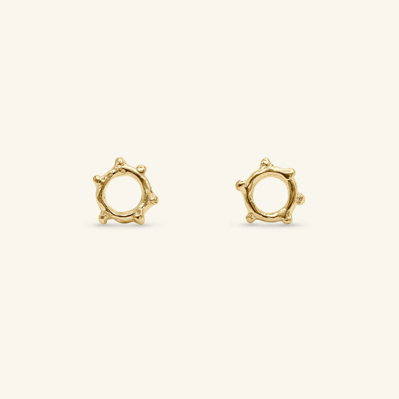 Mini Arne Bead 14ct Gold Stud Earrings