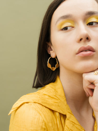 Bespoke Creole Hoop Earrings - handmade in London using recycled silver and plated in 18ct yellow gold.