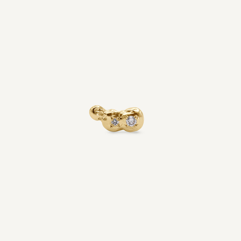 Single Left Scatter Duo Diamond 14ct Gold Earring