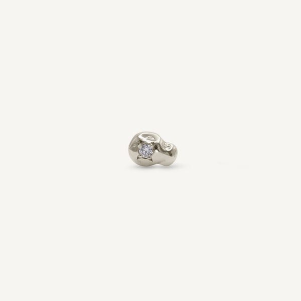 Single Scatter Solo Diamond 14ct Gold Stud Earring