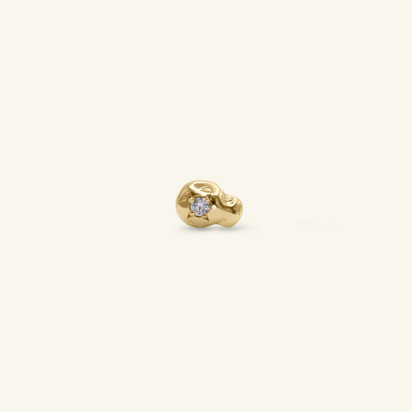 Single Scatter Solo Diamond 14ct Gold Stud Earring