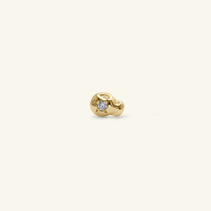 Single Scatter Solo Diamond 14ct Gold Stud Earring