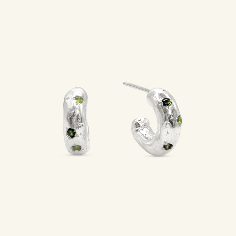 Valens Tourmaline & Peridot Hoops