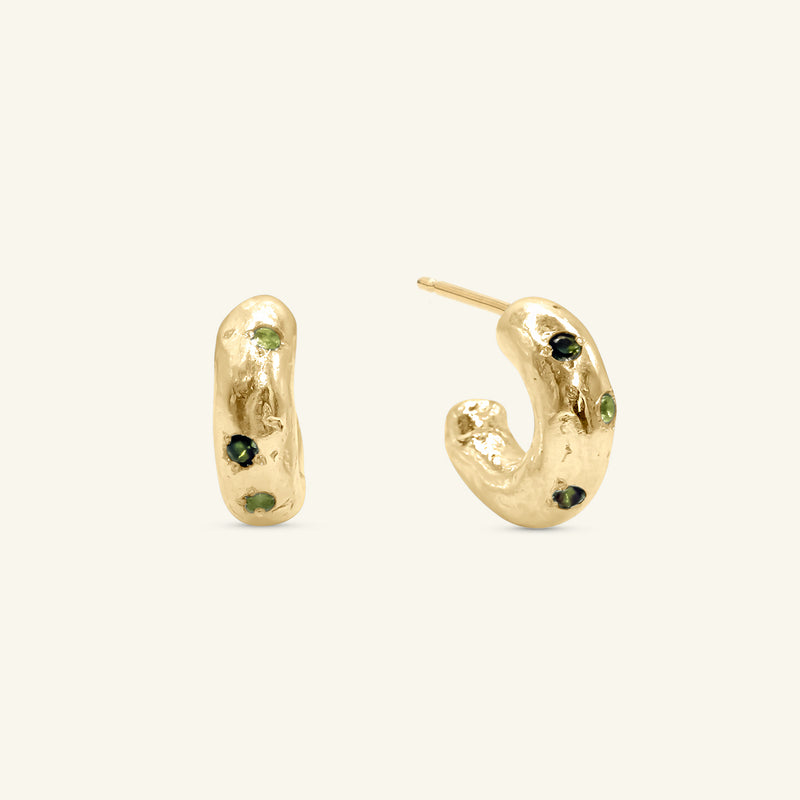 Valens Tourmaline & Peridot Hoops